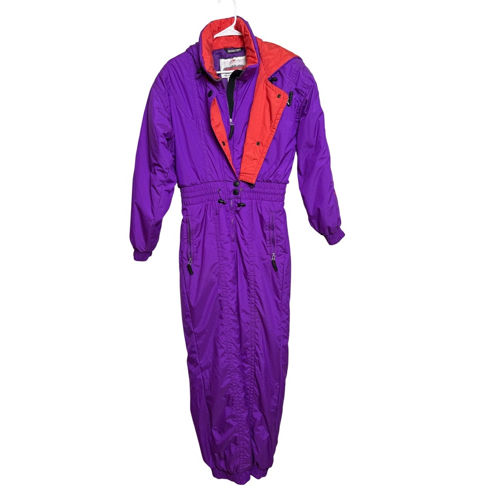 Obermeyer Fierce I Ski Suit Purple Red Vintage One Piece Insulated Womens 12